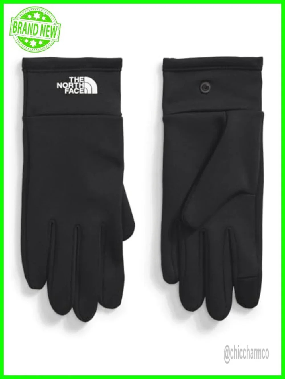 Touchscreen Compatible Fleece Liner Gloves with Snap Cuffs